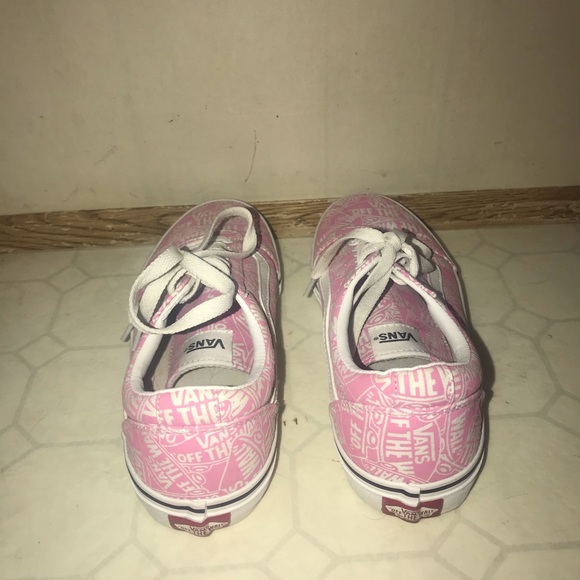 Vans Pink Logo Sneakers - Youth Size 5 (womens 6) - Picture 4 of 5